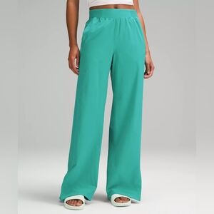 LULULEMON Stretch Woven WIDE-LEG High-Rise KLLG Kelly Green Sz L